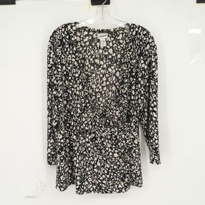 CHICOS 3 (LARGE) FAUX WRAP PATTERNED TOP